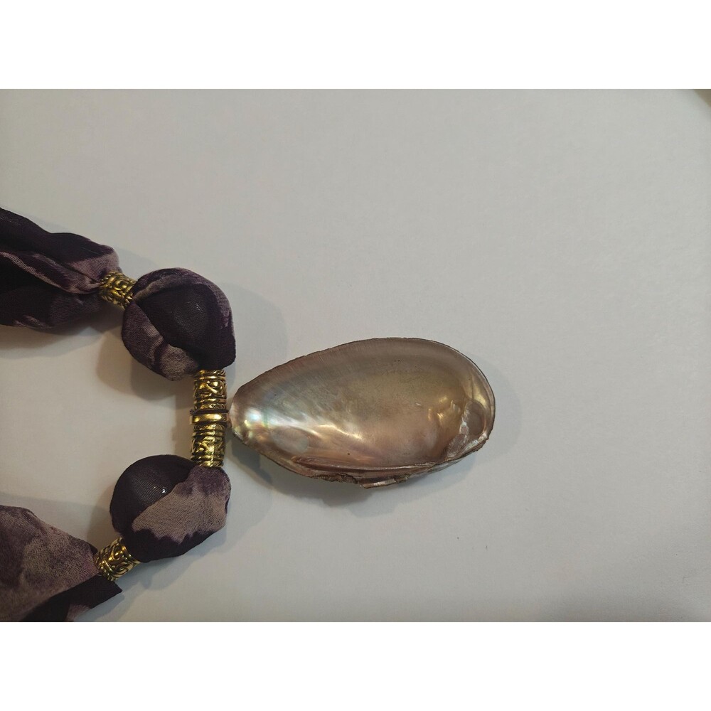 Hand foraged Florida Mussel Shell Weighted Pendant Necklace